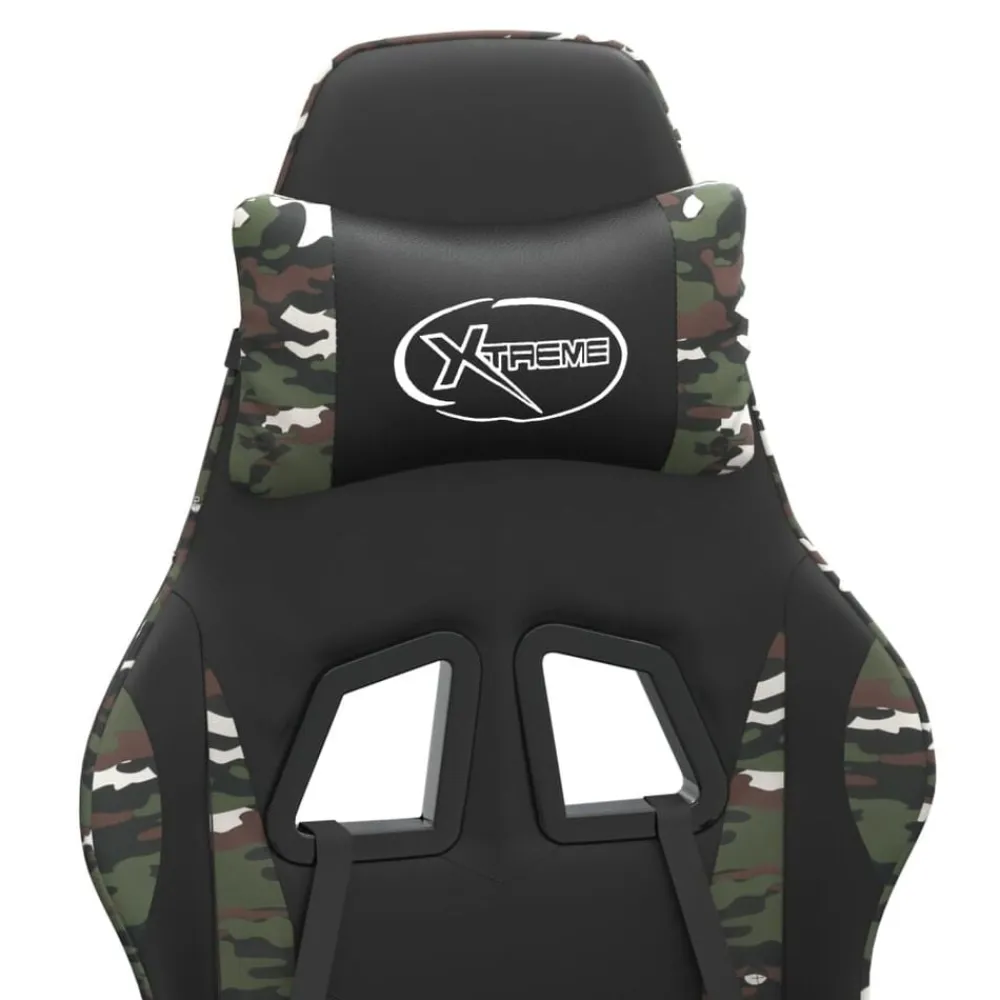 vidaXL Silla gaming cuero sintético Negro y camuflaje Hot