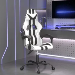 vidaXL Sillas-Silla gaming cuero sintético