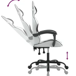 vidaXL Sillas-Silla gaming cuero sintético