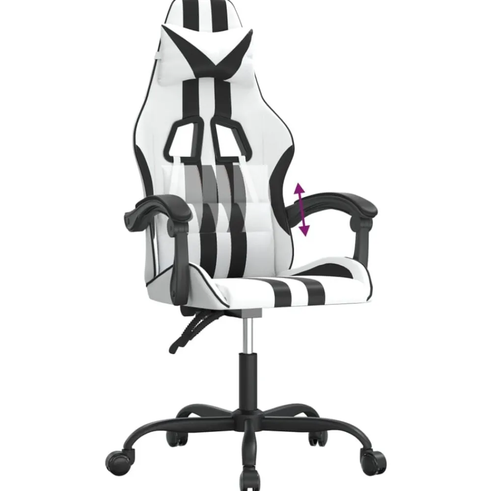 vidaXL Sillas-Silla gaming cuero sintético