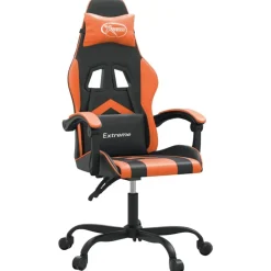 vidaXL Silla gaming cuero sintético Negro y naranja Sale