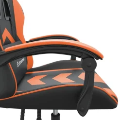 vidaXL Silla gaming cuero sintético Negro y naranja Sale