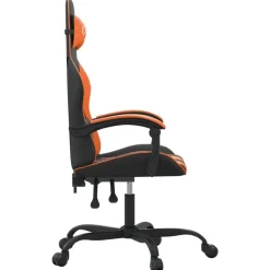 vidaXL Silla gaming cuero sintético Negro y naranja Sale