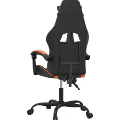 vidaXL Silla gaming cuero sintético Negro y naranja Sale