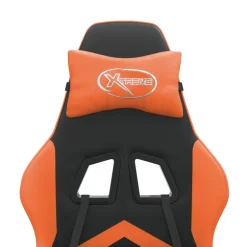 vidaXL Silla gaming cuero sintético Negro y naranja Sale