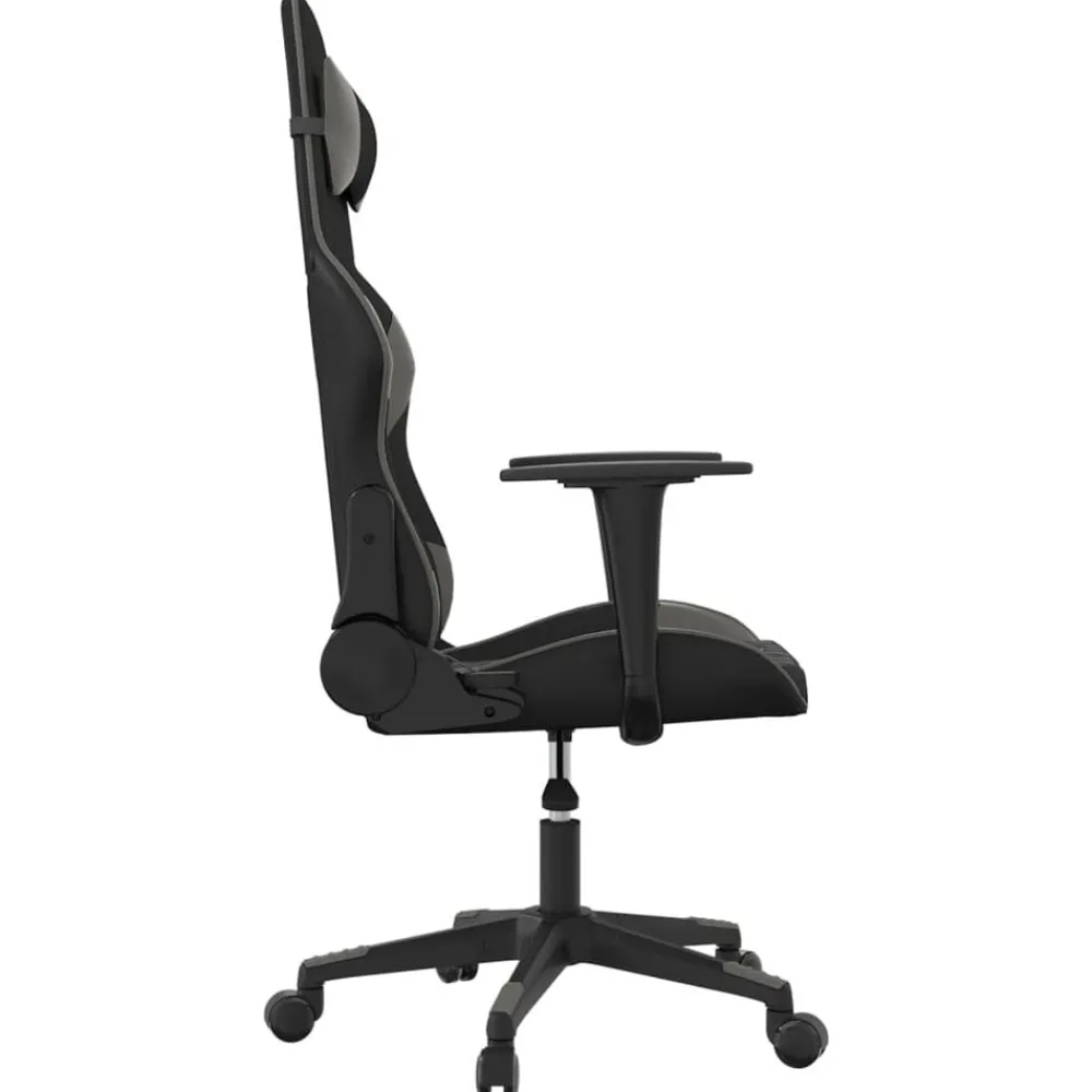vidaXL Silla gaming cuero sintético Negro y gris Outlet