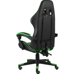 vidaXL Silla gaming de cuero sintético negro y Verde Best