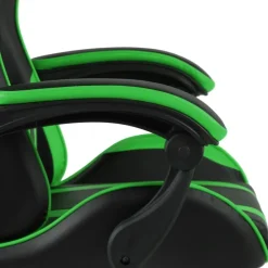 vidaXL Silla gaming de cuero sintético negro y Verde Best