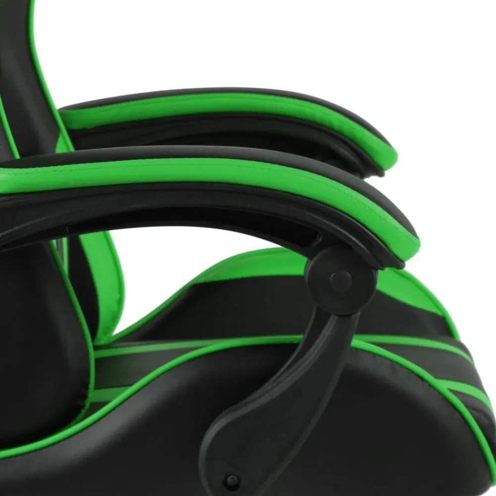 vidaXL Silla gaming de cuero sintético negro y Verde Best