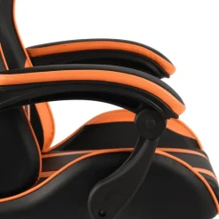 vidaXL Silla gaming de cuero sintético negro y Naranja Clearance