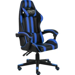 vidaXL Mobiliario De Oficina-Silla gaming de cuero sintético negro y