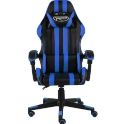 vidaXL Mobiliario De Oficina-Silla gaming de cuero sintético negro y