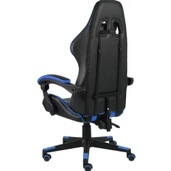 vidaXL Mobiliario De Oficina-Silla gaming de cuero sintético negro y