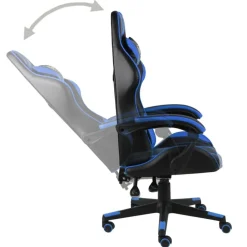 vidaXL Mobiliario De Oficina-Silla gaming de cuero sintético negro y