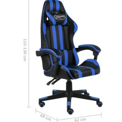 vidaXL Mobiliario De Oficina-Silla gaming de cuero sintético negro y