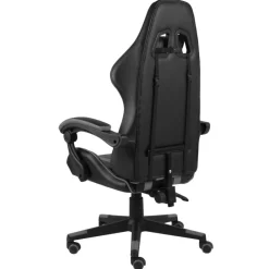 vidaXL Silla gaming de cuero sintético negro y Gris Hot