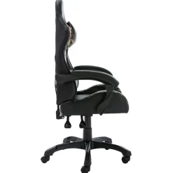 vidaXL Mobiliario De Oficina-Silla gaming de cuero sintético negro y camuflaje