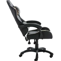 vidaXL Mobiliario De Oficina-Silla gaming de cuero sintético negro y camuflaje