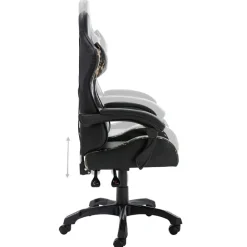 vidaXL Mobiliario De Oficina-Silla gaming de cuero sintético negro y camuflaje