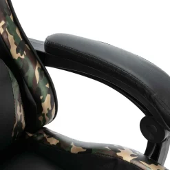 vidaXL Mobiliario De Oficina-Silla gaming de cuero sintético negro y camuflaje