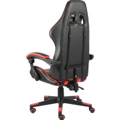 vidaXL Silla gaming de cuero sintético negro y Rojo Clearance