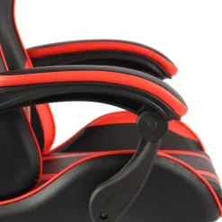 vidaXL Silla gaming de cuero sintético negro y Rojo Clearance