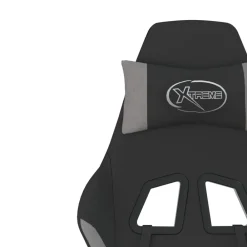 vidaXL Sillas-Silla gaming de masaje tela y negro