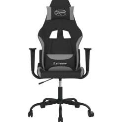 vidaXL Sillas-Silla gaming de masaje tela y negro