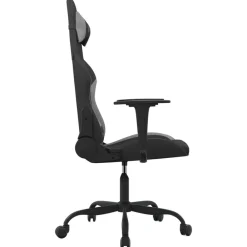 vidaXL Sillas-Silla gaming de masaje tela y negro