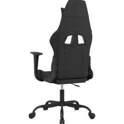 vidaXL Sillas-Silla gaming de masaje tela y negro