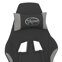 vidaXL Sillas-Silla gaming de masaje tela y negro
