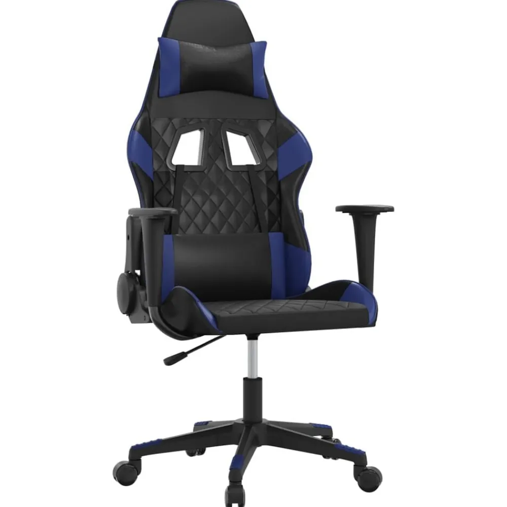 vidaXL Sillas-Silla gaming de masaje cuero sintético