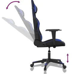 vidaXL Sillas-Silla gaming de masaje cuero sintético