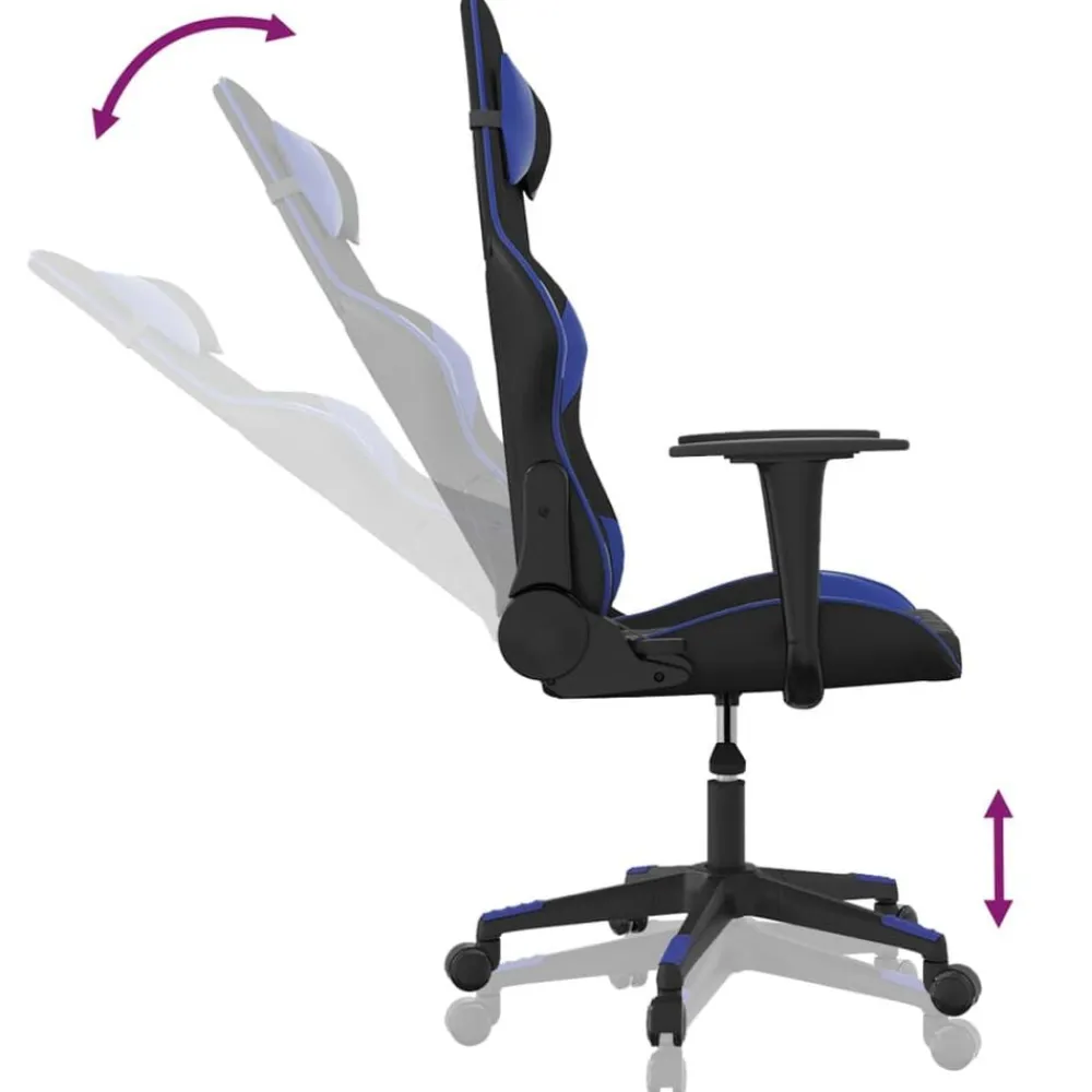 vidaXL Sillas-Silla gaming de masaje cuero sintético