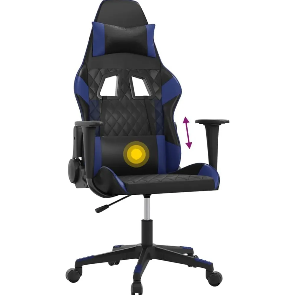 vidaXL Sillas-Silla gaming de masaje cuero sintético