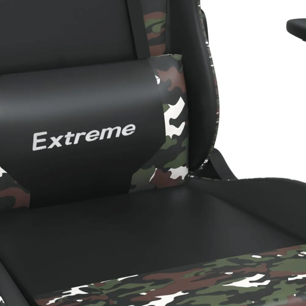 vidaXL Silla gaming de masaje cuero sintético Negro y camuflaje Sale