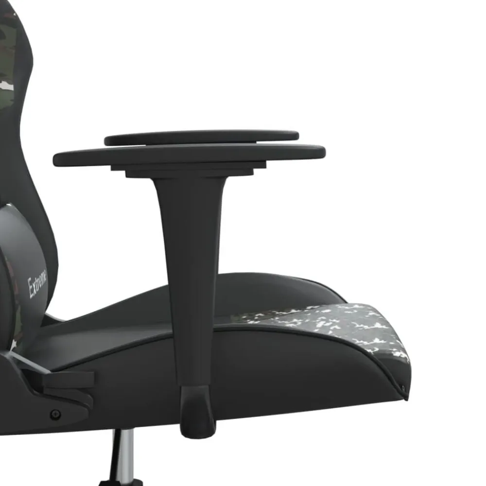 vidaXL Silla gaming de masaje cuero sintético Negro y camuflaje Sale