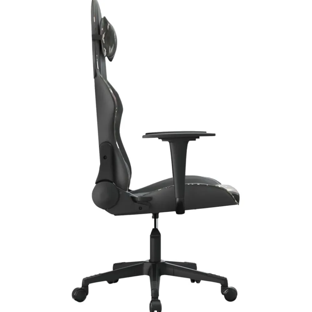 vidaXL Silla gaming de masaje cuero sintético Negro y camuflaje Sale