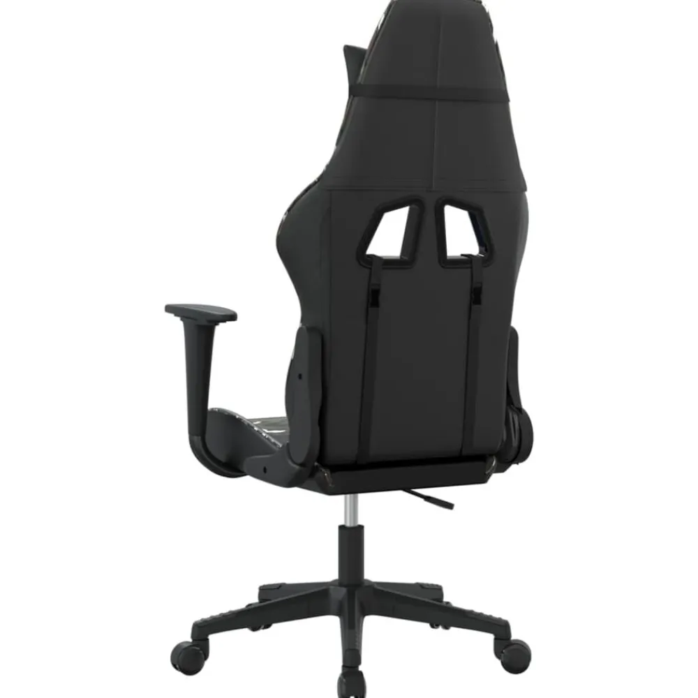 vidaXL Silla gaming de masaje cuero sintético Negro y camuflaje Sale