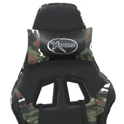 vidaXL Silla gaming de masaje cuero sintético Negro y camuflaje Sale
