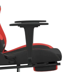 vidaXL Sillas-Silla gaming de masaje con reposapiés tela negro y