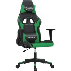vidaXL Sillas-Silla gaming de masaje cuero sintético