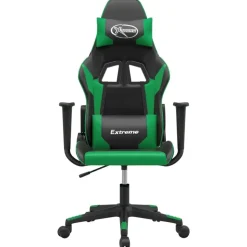 vidaXL Sillas-Silla gaming de masaje cuero sintético