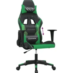 vidaXL Sillas-Silla gaming de masaje cuero sintético