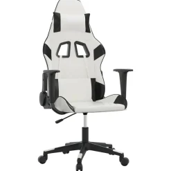 vidaXL Sillas-Silla gaming de masaje cuero sintético
