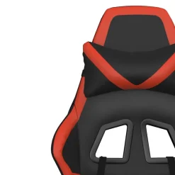 vidaXL Silla gaming de masaje y reposapiés cuero sintético negro rojo Negro y rojo Outlet