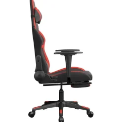 vidaXL Silla gaming de masaje y reposapiés cuero sintético negro rojo Negro y rojo Outlet
