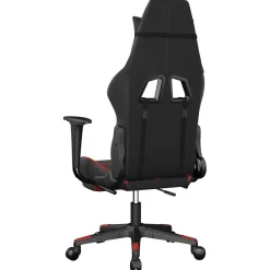 vidaXL Silla gaming de masaje y reposapiés cuero sintético negro rojo Negro y rojo Outlet