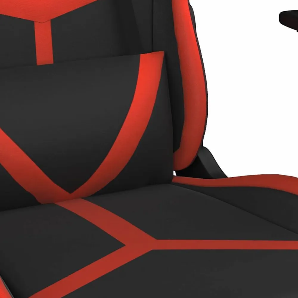 vidaXL Silla gaming de masaje y reposapiés cuero sintético negro rojo Negro y rojo Outlet