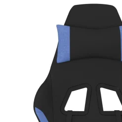 vidaXL Silla gaming de masaje tela negro y Azul